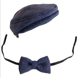 Infant Hat and Bow Tie Blue